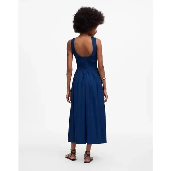 Madewell Blue Midi Dress - Picture 3 of 9